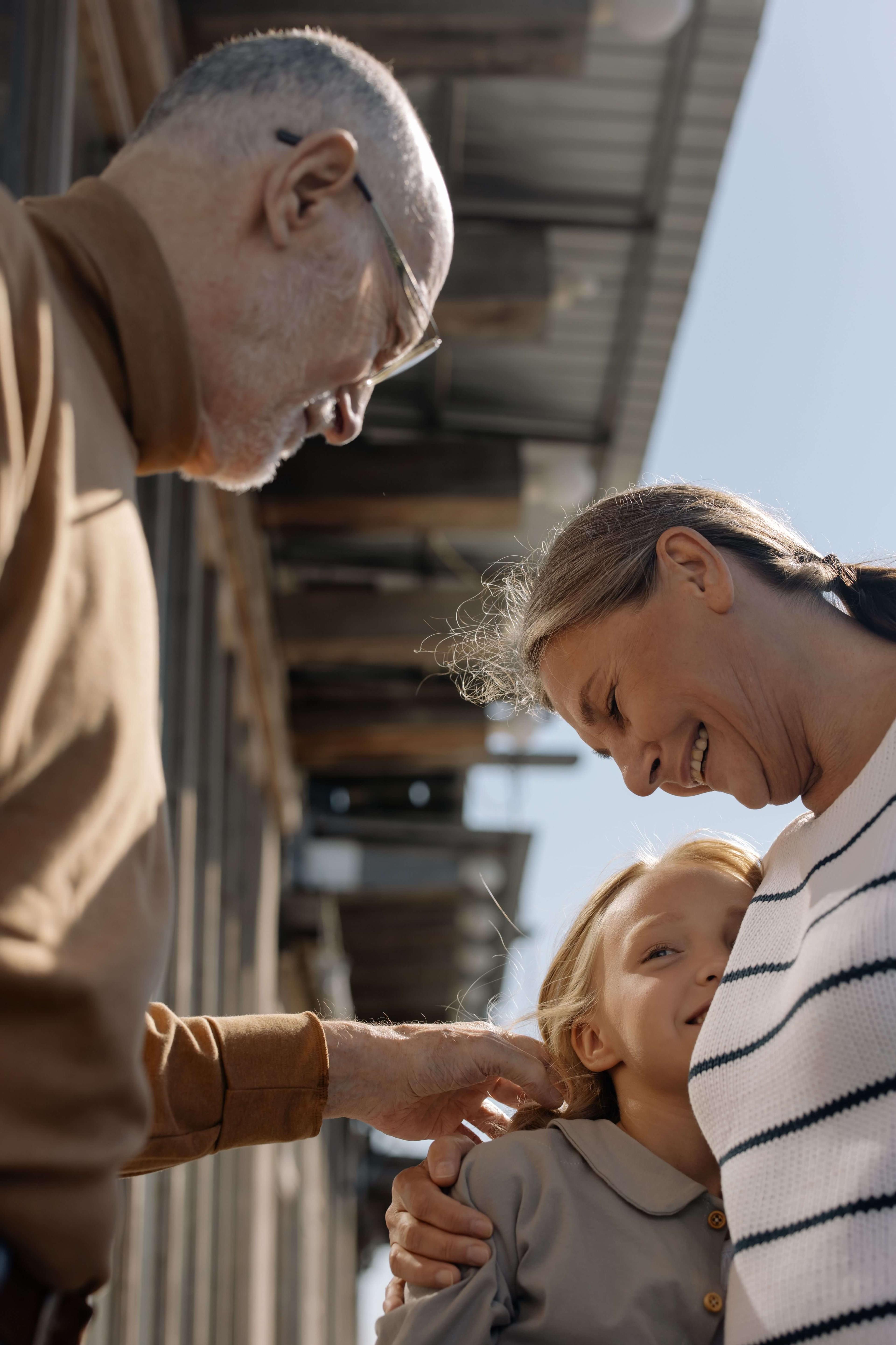 An older couple reviewing documents together at home